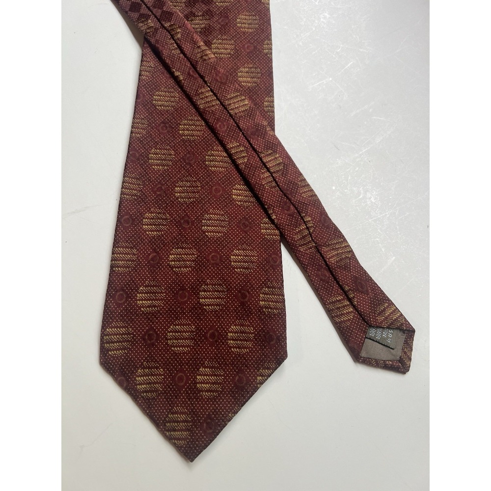 CK Calvin Klein Rust Red Gold 100% Silk Tie